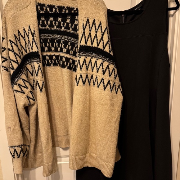 Lane Bryant Oatmeal & Black Geometric Open-Front Cardigan – 26/28 - Picture 16 of 16